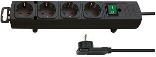 1153100100 - Comfort-Line Plus Euro 4 Gang Extension Lead, 2m, Black