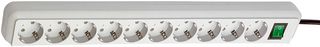 1159350010 - Eco-Line Euro 10 Gang Extension Lead, 3m, Grey