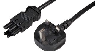 SHGST18UK5M - UK Mains Plug with 13A Fuse to Wieland GST18 Plug Mains Lead, Black, 5m