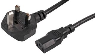 SH10213R - UK Mains Plug with 13A Fuse to IEC C13 Socket Mains Lead, 1.5m, Black