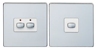 MIHO092 - MiHome 2-Gang Master & Slave Light Switches, Chrome