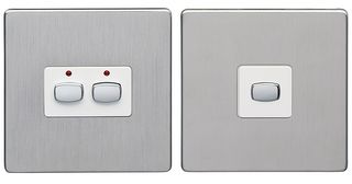 MIHO093 - MiHome 2-Gang Master & Slave Light Switches, Steel