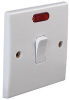 PEL01398 - 1-Gang Rounded Edge DP Wall Switch with Neon Indicator, 20A, 250V
