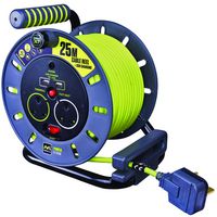 OMU25132USL-PX - PRO-XT 2-Gang Open Mains Reel with USB Charging, 25m