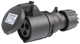 PELB0023 - Cable Mount CEE Socket, 2P+E, 16A, 230V, Black, IP44
