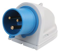 PELB0031 - 32A, 230V, Wall Mount CEE Plug, 2P+E, Blue, IP44