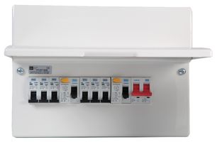 CFUDP18606-01 - 6-Way Populated Dual RCD Consumer Unit, 100A Switch, 1x 63A & 1x 80A, 30mA RCDs, 6x MCBs