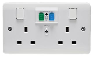 GB6:CR1306/RCD - Instinct 2 Gang, Switched RCD Wall Socket, 13A