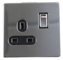 PELB1130 - Screwless Switched Mains Socket, 1 Gang, Double Pole, 13A, Polished Chrome