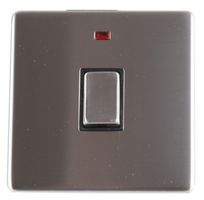 PELB1153 - Screwless Switch with Neon, 1 Gang, 20A, Stainless Steel