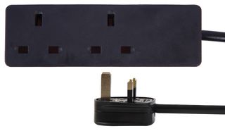 PELB1992 - 2 Gang Mains Extension Lead, 7.5m, Black