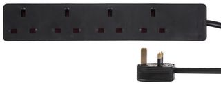 PELB1994 - 4 Gang Mains Extension Lead, 7.5m, Black