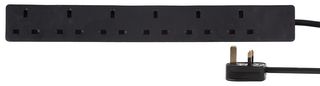 PELB1996 - 6 Gang Mains Extension Lead, 7.5m, Black
