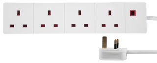 PELB1997 - 4 Gang Mains Extension Lead, 7.5m, White