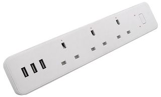 M1U311-UK - HL Smart Plug Extension Lead with USB Charging, UK, 3 Gang, 3x USB A
