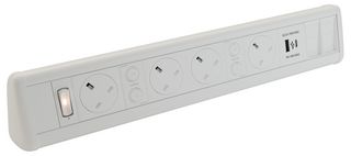 P-PACK DESK 4/2WU - P-Pack Desktop Power, Data & USB Charging Unit, 4 Gang, 2x Cat6, 1x USB A, 1x USB C, White