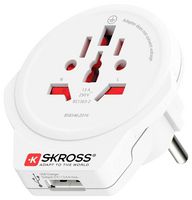 1.500266 - World to Europe USB Travel Adaptor, 1x USB A, 250V, 16A