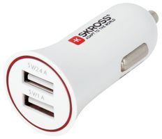 2.900610-E - USB Car Charger, 2x USB A, 5V, 1A/2.4A