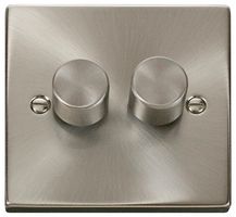 VPSC162 - Dimmer Switch, 2 Gang, 2 Way, 100W, Satin Chrome