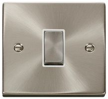 VPSC411WH - Light Switch, 1 Gang, 2 Way, 10AX, Satin Chrome