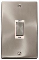 VPSC502WH - Double Pole Switch, 2 Gang, 45A, Satin Chrome