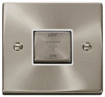 VPSC520WH - Fan Isolator Switch, 1 Gang, 3 Pole, 10A, Satin Chrome