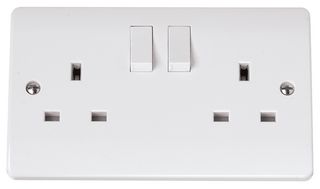 CMA036 - Switched Socket, 2 Gang, Double Pole, 13A, White