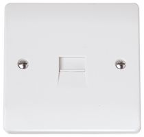 CMA124 - Telephone Socket, 1 Gang, Secondary, White
