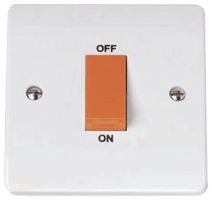 CMA200 - Double Pole Switch, 1 Gang, 45A, White
