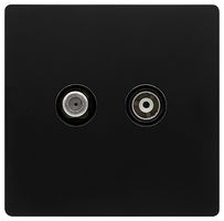 SFBK170BK - Non-Isolated Satellite & Coaxial Socket, 2 Gang, Black