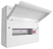 CUEB12MSSP9 - Metal Consumer Unit, 12 Way, 100A Mains Switch & SPD