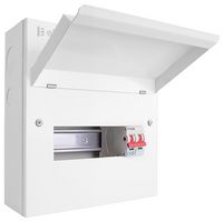CUEB8MS6 - Metal Consumer Unit, 8 Way, 100A Mains Switch