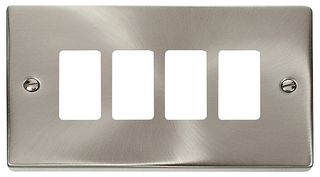 VPSC20404 - Deco Frontplate, 4 Gang, Satin Chrome