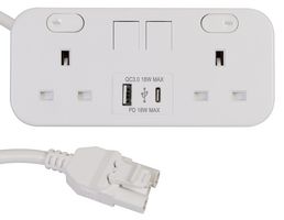 ICON.W - ICON Desktop Unit, 2 Gang, 1x USB A, 1x USB C, White