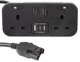 ICON.B/HH - ICON Desktop Unit, 2 Gang, 2x HDMI, 1x USB A, 1x USB C, Black