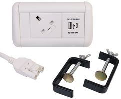 MINI DESK 1U - Mini Desktop Unit, 1 Gang, 1x USB A, 1x USB C, White