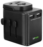 BM-TA250 - World to World Travel Adaptor, 2x USB A