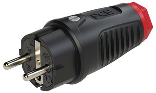 0522SR - Taurus2 Solid Rubber Plug, 2P+E, 250V AC, 20A, IP54, Black/Red