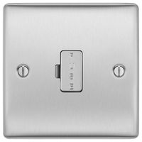 NBS54-01 - Unswitched Fused Connection Unit, 13A, Brushed Steel
