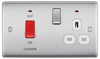 NBS70G-01 - Switched Cooker Control Unit with Indicators, 45A, Brushed Steel