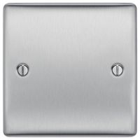 NBS94-01 - Blanking Plate, 1 Gang, Brushed Steel