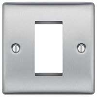NBSEMS1-01 - Module Front Plate, 1 Gang, 1 Way, Brushed Steel