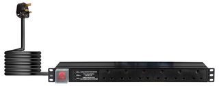 P710EB - 19" Power Distribution Unit with 3 Way Surge Protection, 6 Gang, 1U, 2m