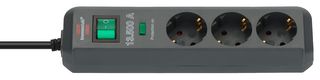 1158820315 - 3 Gang Eco-Line Mains Extension with Surge Protection, 1.5m, Anthracite