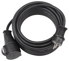 1166810 - Mains Extension Cable for Construction Sites, 250V AC, 10m, Black, IP44