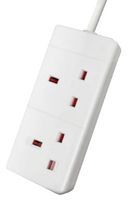 EL2G5M - 2 Gang Mains Extension Lead, 5m, White