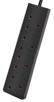 EL4G2MBK - 4 Gang Mains Extension Lead, 2m, Black