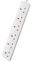 EL6G2M - 6 Gang Mains Extension Lead, 2m, White