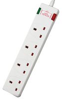 SPL4G2M - 4 Gang Surge Protected Mains Extension Lead, 2m, White