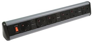 P-PACK DESK 6S - P-Pack Desktop Power Unit, 6 Gang, Black